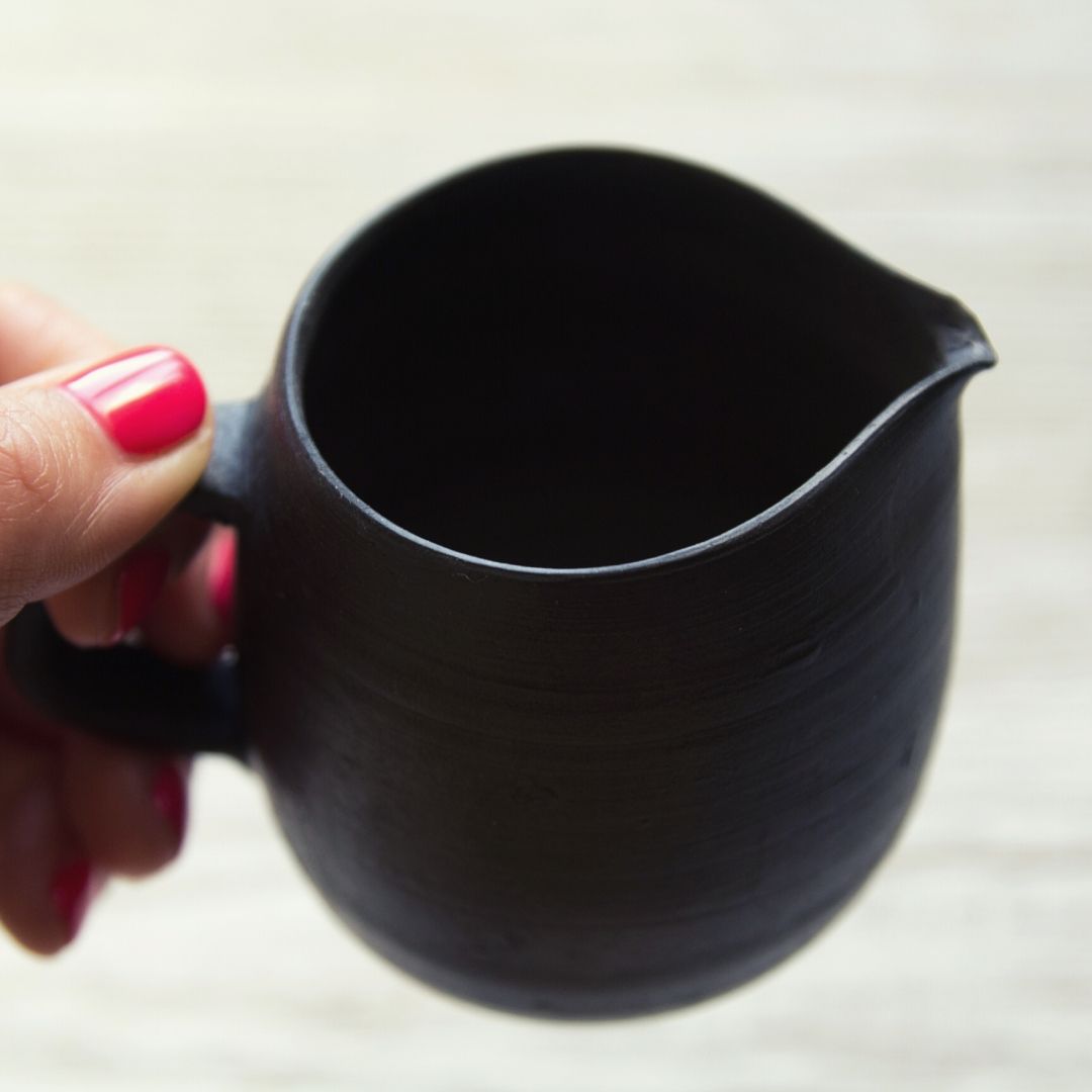 Creamer from black pottery