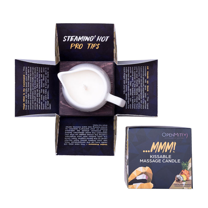 Massage candle with pina colada flavor for couples