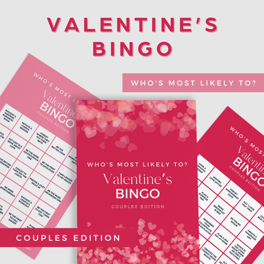 Printable Valentines Bingo Cards Game for Couples