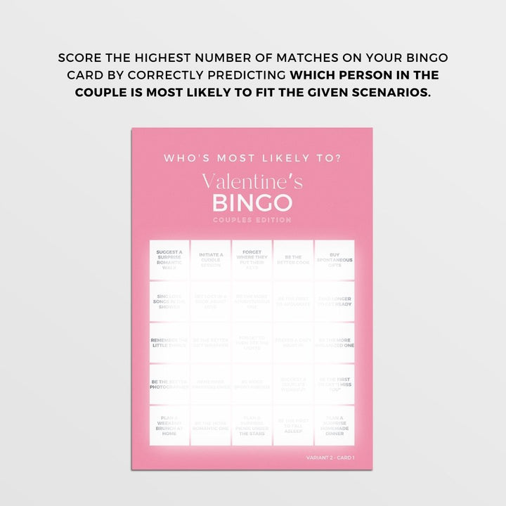 Valentines Day Bingo Couples Edition