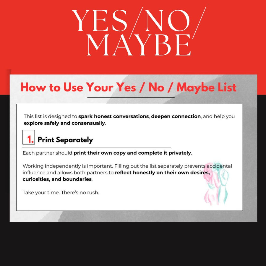 Yes No Maybe List PDF for Couples | 109 Intimate Ideas – OpenMityRomance