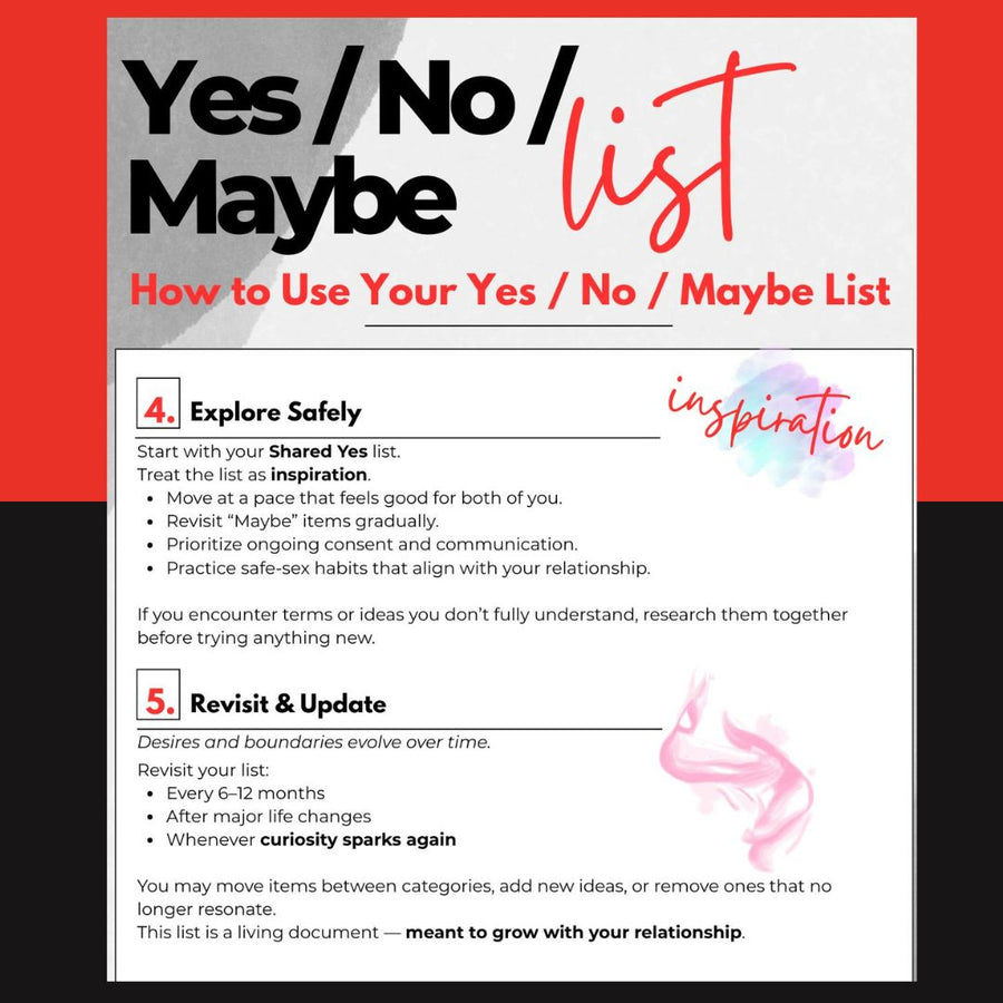 Yes No Maybe List PDF for Couples | 109 Intimate Ideas – OpenMityRomance
