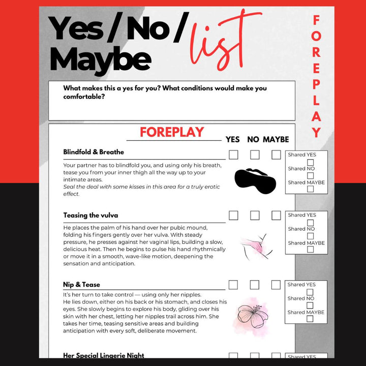 yes maybe no list foreplay list