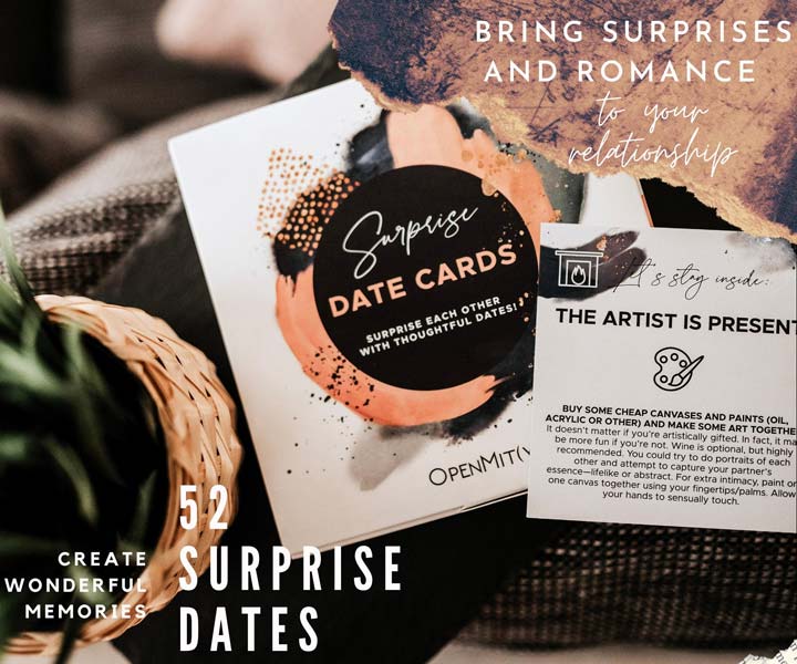 52 surprise date night cards for couples